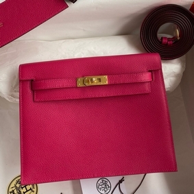 Imitation Hermes Kelly Danse II Bag In Rose Mexico Evercolor Calfskin HMSI118L026