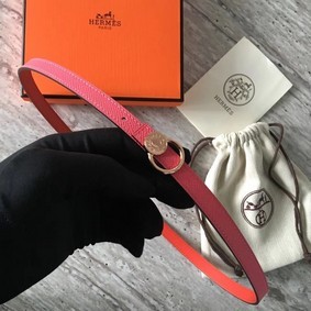 Copy Hermes Mini belt buckle & Reversible leather strap 13 mm H07142 rose HMSS0DZ2I10