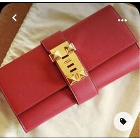 New Hermes Original swift Leather Clutch 37001 Red HMS5A87RO06