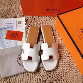 Hermes Slipper Calfskin Leather HO0476 OffWhite Top Replica HMSKRNB83SG