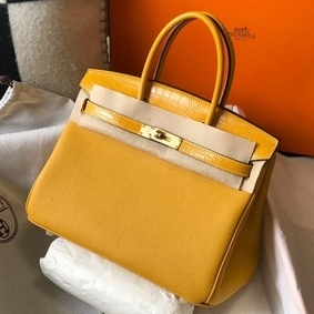Best Quality Hermes Touch Birkin 30cm Limited Edition Yellow Bag HMSV54ZEDL1