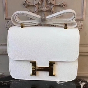 Copy Hermes White Constance MM 24cm Epsom Leather Bag HMSZ4I4RS0U