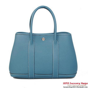 Hermes Garden Party 30CM Bag Calf Leather A1288 SkyBlue 1:1 Replica HMSEZ8H912J