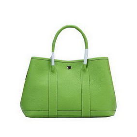 Hermes Garden Party 30cm Tote Bag Grainy Leather Green HMSWIGRBGTJ