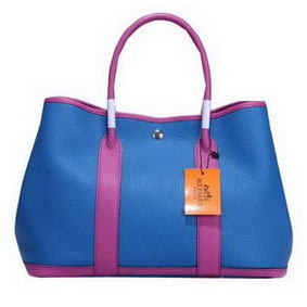 AAA Hermes Garden Party 36cm Tote Bag Grainy Leather Blue&Purple HMSN474J8PJ