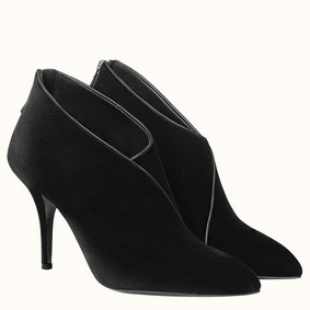 Fake Hermes Virginia Ankle Boots In Black Velvet HMSTQ5TV574