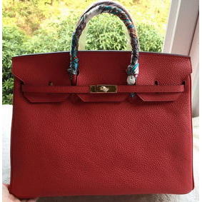 Hermes Birkin 40CM Bag Red Litchi Leather BK40 Gold HMSPT3174T4