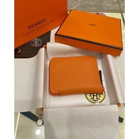 High Quality Hermes Constance Wallets espom leather H2298 orange Wallets HMS3KL0FY08