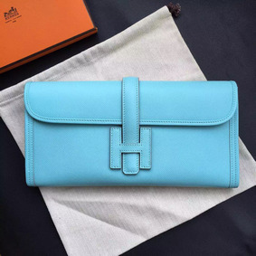 Hermes Jige Elan 29 Clutch Bag In Blue Atoll Epsom Calfskin HMSA8EWP614