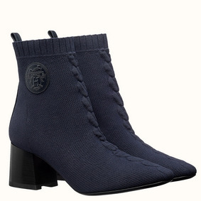Hermes Volver 60 Ankle Boot In Blue Knit Replica HMSBJD04R56