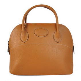 Top Replica Hermes Bolide 31CM Tote Bags Clemence H1031 Camel HMSH9O64K81