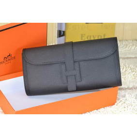 Hermes Jige Clutch Bag Calfskin Leather Black HMS3PN9EFK4