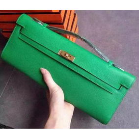 Hermes Kelly 31cm Clutch Epsom Leather KL31 Green Replica HMSZ0679GB0