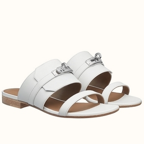Replica Hermes Avenue Sandals In White Calfskin HMS684X2T7K