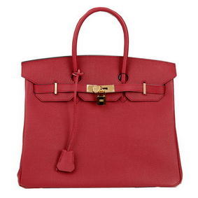 High Quality Hermes Birkin 35CM Tote Bag Burgundy Original Leather H35 Gold HMS52TLDBF5