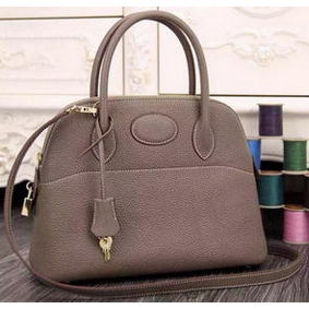 Hermes Bolide 37CM Calfskin Leather Tote Bag B1004 Grey Top Replica HMS66P537C8