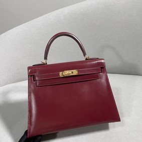 Replica Hermes BOX Leather KL28 Burgundy HMSBVSRAVE7