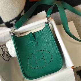 Hermes Evelyne III TPM Bag In Vert Vertigo Clemence Leather 1:1 Replica HMSFW5VP1KM