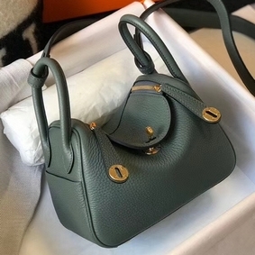 Hermes Lindy Mini Bag In Vert Amande Clemence Leather GHW 1:1 Replica HMS4VFVHDNC