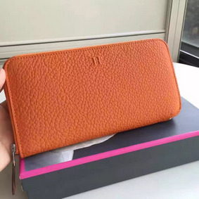 First-class Quality Hermes Orange Clemence Azap Zipped Wallet HMSCF934R2J