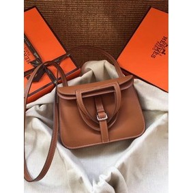 First-class Quality Hermes Original Halzan mini bag H069523 brown HMS85D0ZLW7