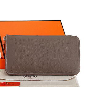 Hermes Zipper Wallet Original Saffiano Leather A309 Dark Gray Replica HMSTNU9F98W