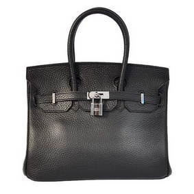 Hermes Birkin 25CM Tote Bags Togo Leather Black Silver HMS7DRY5LBB