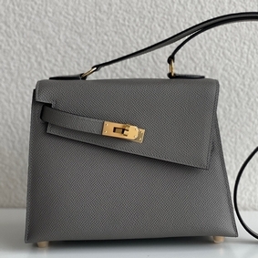 Hermes Kelly En Desordre 20 Handmade Bag In Etain Epsom Calfskin Replica HMSGE19X08Z