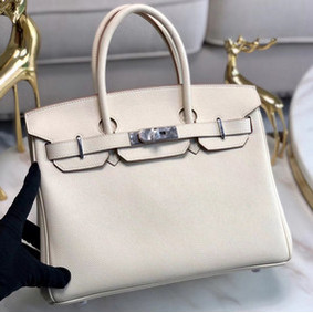 1:1 Replica Hermes original Epsom Leather HB35O cream&silver Metal HMSV1FPYWNL