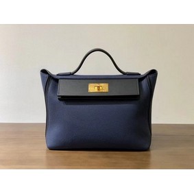 Fake Hermes Kelly Original togo Leather Tote Bag H2424 royal blue HMSU5W4AI0V