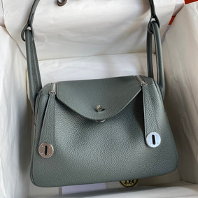 Hermes Lindy 26 Handmade Bag In Vert Amande Clemence Leather HMS3Y3TPB0D