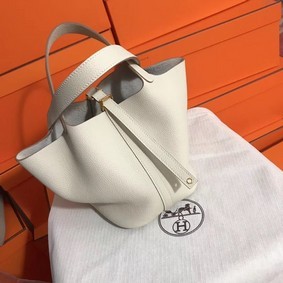 Hermes Picotin Lock PM Bags Original Leather H8688 white Top Replica HMS6RBA6MI6