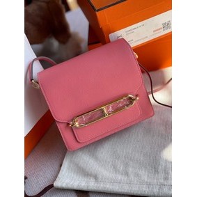 Hermes Roulis 19cm Evercolor 9D H9003 pink&Gold HMS8HMFB293