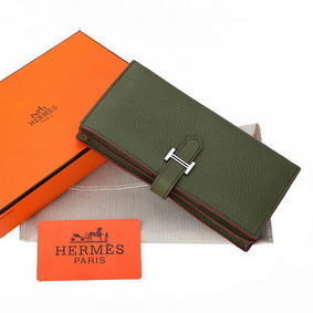 First-class Quality Hermes Bearn Japonaise Bi-Fold Wallet Grainy Leather A208 Dark Green HMS3OSSL4X6