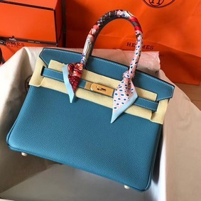 Hermes Birkin Tote Bag Original Togo Leather BK35 blue 1:1 Replica HMS8SKJM7WL