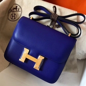 1:1 Replica Hermes Constance 18 Handmade Bag In Blue Electric Epsom Leather HMSN7ADU8Z1