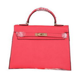 Hermes Kelly 32cm Shoulder Bags Grained Leather Red Replica HMSI6085VXZ