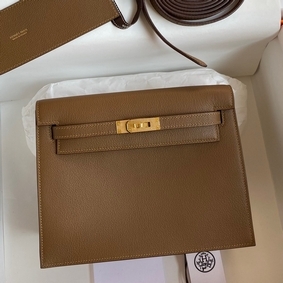 Hermes Kelly Danse II Bag In Beige de Weimar Evercolor Calfskin Replica HMS310GYAFQ