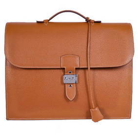 Hermes Sac Depeche 38cm Briefcase Clemence Camel 1:1 Replica HMS9W40B8FZ