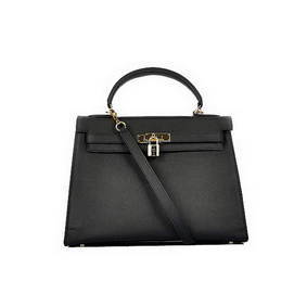 Newest 2012 Hermes Kelly 32cm Bags Black Calf Leather Gold HMSXO31OTW0