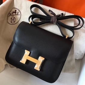 Hermes Constance 18 Handmade Bag In Black Epsom Leather 1:1 Replica HMSJX9I4R32