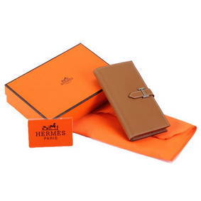 First-class Quality Hermes Bearn Japonaise Bi-Fold A208 Coffee HMSOK88LEBJ