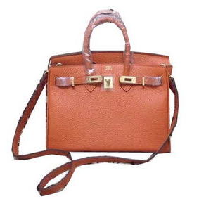 Hermes Birkin 25CM Tote Bag Original Leather H25 Orange Top Replica HMSE066FTB4