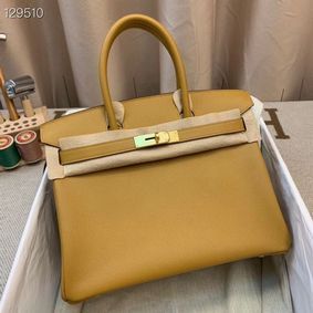 Copy Hermes Birkin 25CM Tote Bag Original Leather H25T Yellow HMS055NQUZ0