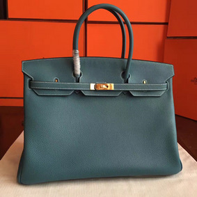 High Quality Hermes Birkin 40 Handmade Bag In Blue Jean Clemence Leather HMS6IEVV5MD