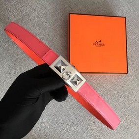 Replica Hermes Collier de Chien belt buckle & Reversible leather strap 24 mm H0521 pink HMSH9132OYS