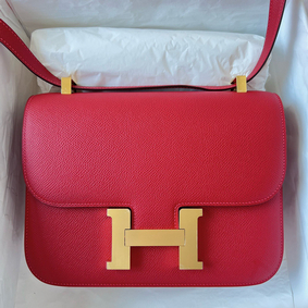 Knockoff Hermes Constance 1-24 Mirror Bag In Red Epsom Calfskin HMSE5EY73ZL