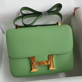 AAA Hermes Constance 18 Handmade Bag In Vert Criquet Epsom Calfskin HMS34AEG73R