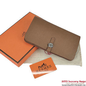 Hermes Dogon Wallet Travel Case H001 Brown Top Replica HMS52SSL18E