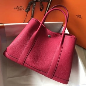 AAA Hermes Garden Party 36 Bag In Rose Tyrien Clemence Leather HMS7W127ZP8